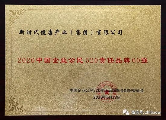 新时代荣获2020中国企业公民责任品牌60强