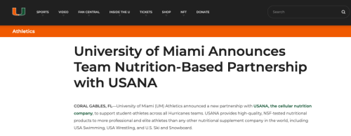 葆婴USANA成为迈阿密大学营养合作伙伴(图1)